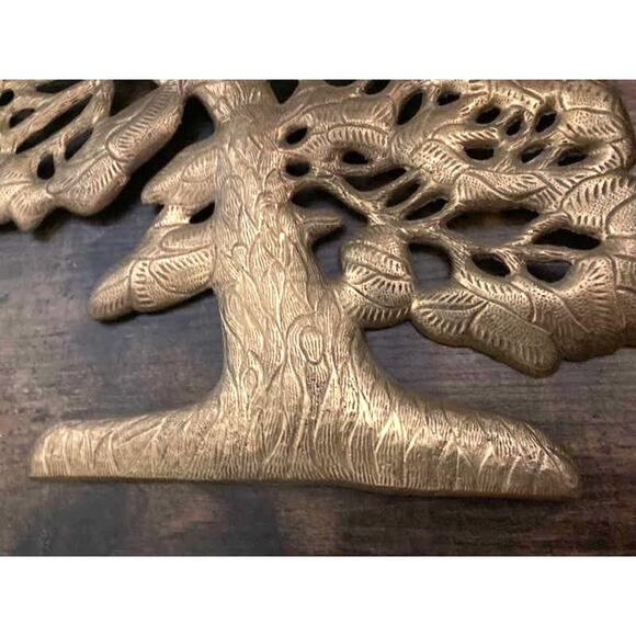 Mid Century BRASS Bonsai Tree - Made in India - Vintage Tree of Life Hanging - Picture 7 of 10